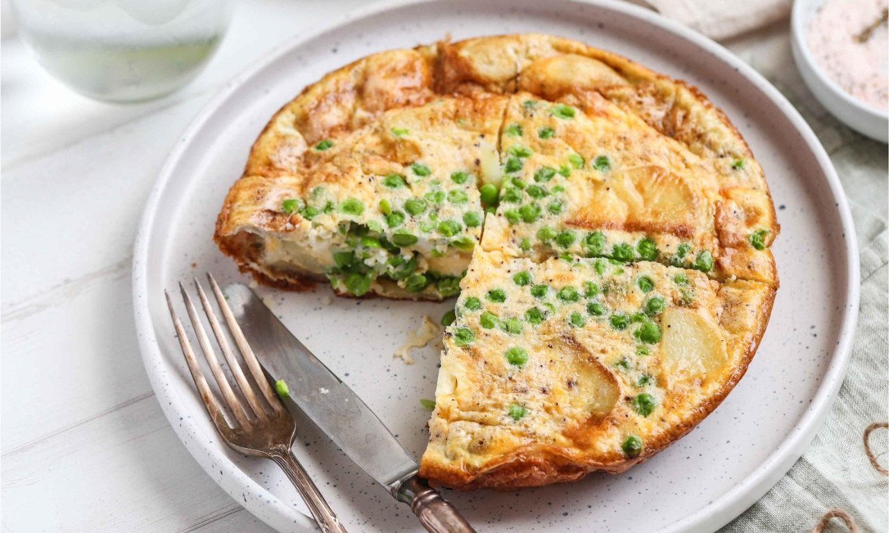 Pea, Potato & Goat Cheese Frittata